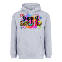 Heather Grey support squad Heavyweight Hoodie - Zillion Design Studio