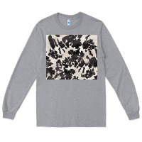Heather Grey black and white cowhide tumbler Long Sleeve Tee - BarkalooDesign