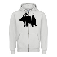 Dove Grey bear Zipper Hoodie - Unal Design