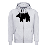 Heather Grey bear Zipper Hoodie - Unal Design
