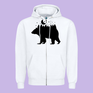 Bear Zipper Hoodie Designed By Unal Design