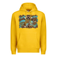 Lemon western leopards and turquoise with cowhide background Premium Hoodie - Artiststas