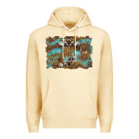 Pina Colada western leopards and turquoise with cowhide background Premium Hoodie - Artiststas