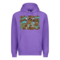 Purple western leopards and turquoise with cowhide background Premium Hoodie - Artiststas