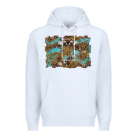 White western leopards and turquoise with cowhide background Premium Hoodie - Artiststas