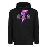 Black mama neon leopard lightning bolt Heavyweight Hoodie - texasbilliewilder