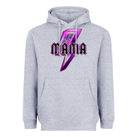 Heather Grey mama neon leopard lightning bolt Heavyweight Hoodie - texasbilliewilder