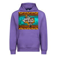 Tulip sunflowers cowhide leopard texas map Urban Hoodie - BarkalooDesign