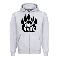 Heather Grey take a hike Zipper Hoodie - Unal Design