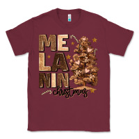 Burgundy melanin christmas with christmas tree Classic Tee - MaliasSmallBusiness