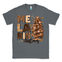 Charcoal Heather melanin christmas with christmas tree Classic Tee - MaliasSmallBusiness