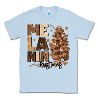 Dusty Blue melanin christmas with christmas tree Classic Tee - MaliasSmallBusiness