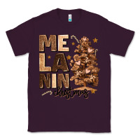 Plum melanin christmas with christmas tree Classic Tee - MaliasSmallBusiness