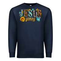Navy jesus saves Premium Sweatshirt - HRA Design Shop