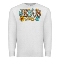 Oatmeal Heather jesus saves Premium Sweatshirt - HRA Design Shop