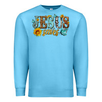 Ocean Blue jesus saves Premium Sweatshirt - HRA Design Shop