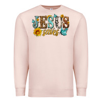 Pale Pink jesus saves Premium Sweatshirt - HRA Design Shop