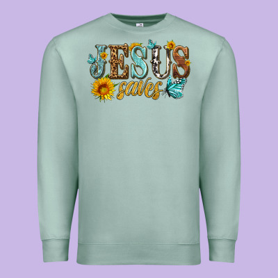 Jesus Saves Premium Sweatshirt Designed By Hra Design Shop