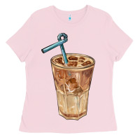 Bubblegum Pink iced latte Ladies Tee - BarkalooDesign