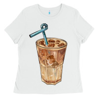 White iced latte Ladies Tee - BarkalooDesign