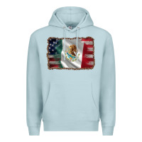 Blue Mist mexico flag and usa flag Premium Hoodie - AdoDesignShop