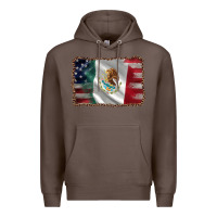 Coffee mexico flag and usa flag Premium Hoodie - AdoDesignShop