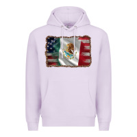 Lilac mexico flag and usa flag Premium Hoodie - AdoDesignShop