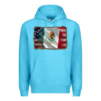 Ocean Blue mexico flag and usa flag Premium Hoodie - AdoDesignShop
