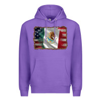 Purple mexico flag and usa flag Premium Hoodie - AdoDesignShop