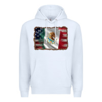 White mexico flag and usa flag Premium Hoodie - AdoDesignShop