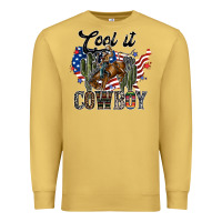 Antique Gold cool it cowboy Premium Sweatshirt - SublimationCraftShop