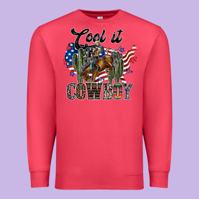 Cool It Cowboy Premium Sweatshirt Designed By Sublimationcraftshop
