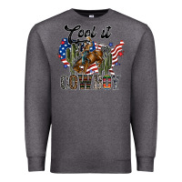 Charcoal Heather cool it cowboy Premium Sweatshirt - SublimationCraftShop