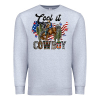 Heather Grey cool it cowboy Premium Sweatshirt - SublimationCraftShop