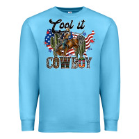 Ocean Blue cool it cowboy Premium Sweatshirt - SublimationCraftShop