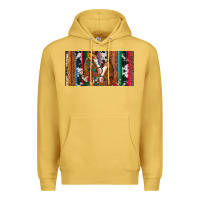 Antique Gold western horses gemstone horse cowhide leopard floral background licens Premium Hoodie - Artiststas