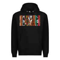 Black western horses gemstone horse cowhide leopard floral background licens Premium Hoodie - Artiststas