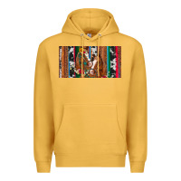 Mustard western horses gemstone horse cowhide leopard floral background licens Premium Hoodie - Artiststas