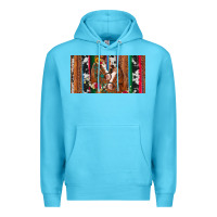 Ocean Blue western horses gemstone horse cowhide leopard floral background licens Premium Hoodie - Artiststas