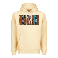 Pina Colada western horses gemstone horse cowhide leopard floral background licens Premium Hoodie - Artiststas