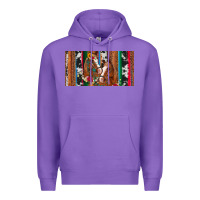 Purple western horses gemstone horse cowhide leopard floral background licens Premium Hoodie - Artiststas