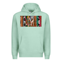 Seafoam western horses gemstone horse cowhide leopard floral background licens Premium Hoodie - Artiststas