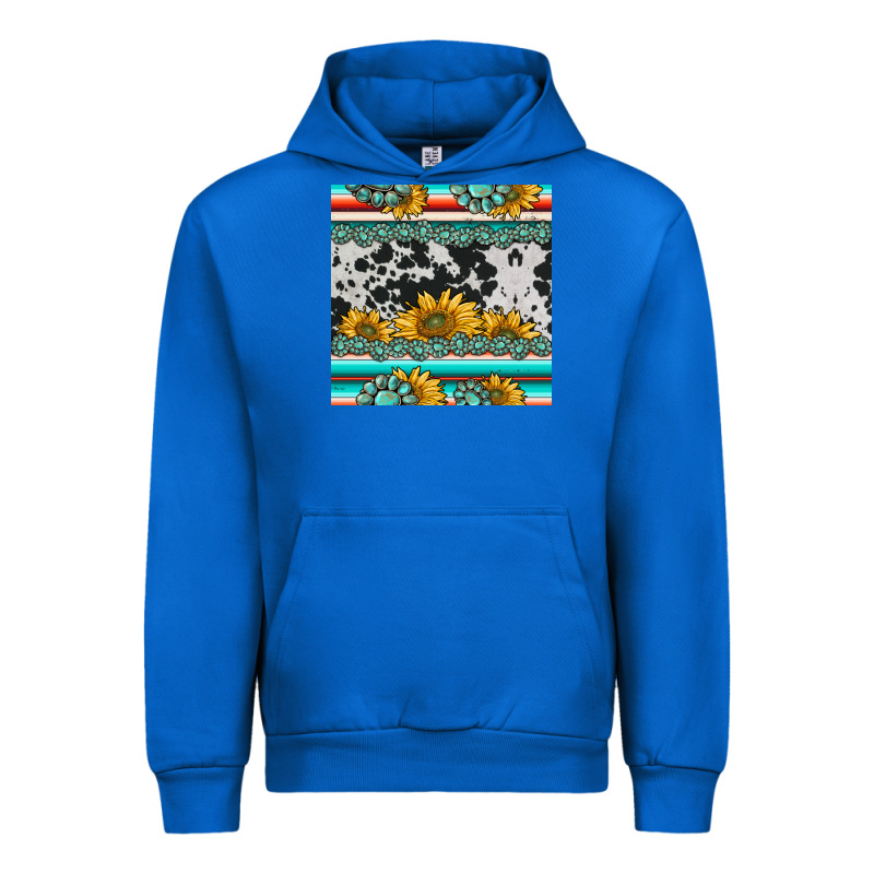 Sunflower Cowhide Serape Coaster Urban Hoodie by BarkalooDesign | Teevron