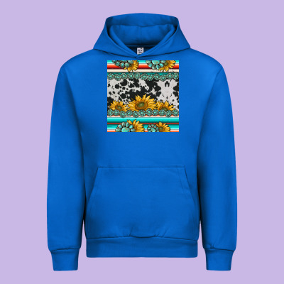 Sunflower Cowhide Serape Coaster Urban Hoodie Designed By Barkaloodesign
