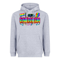 Heather Grey i am enough Heavyweight Hoodie - Zillion Design Studio