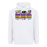 White i am enough Heavyweight Hoodie - Zillion Design Studio
