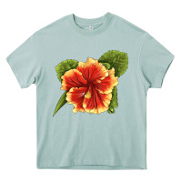 Arona Hawaiian Hibiscus Flower Illustrations Heavy Core Tee - LillyAllenDesigns