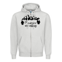 Dove Grey Mountains Zipper Hoodie - Unal Design
