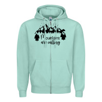 Seafoam Mountains Zipper Hoodie - Unal Design