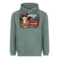 Sage merry christmas heifer cow with farm Heavyweight Hoodie - RanaPortraitStore